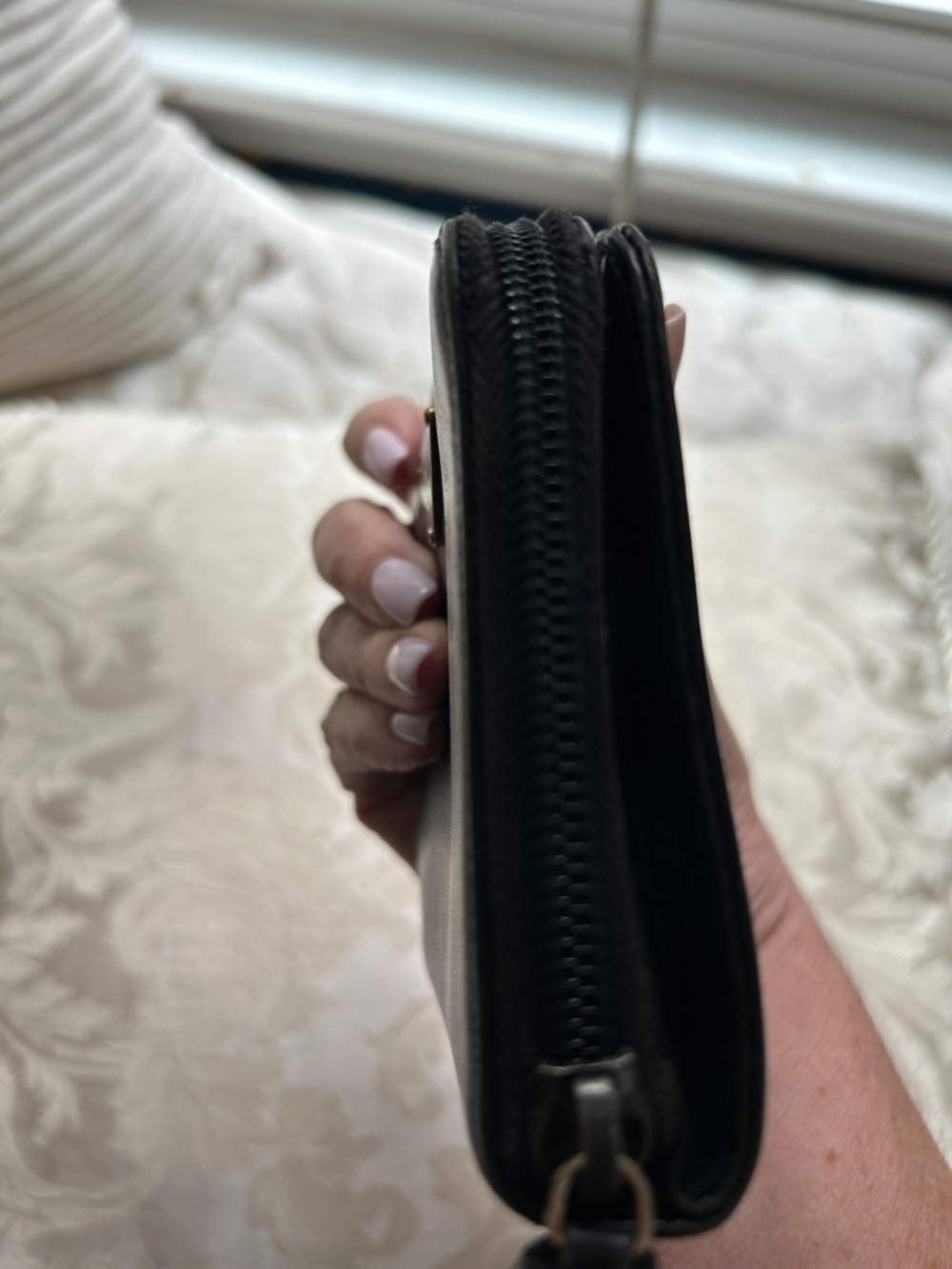 7039. Authentic Prada Black Saffiano Leather Zip-Around Wallet. - Picture 8 of 11